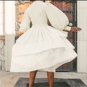 Ivy City Co Tulle Cosette Dress NWT Winter White Large Holiday Christmas